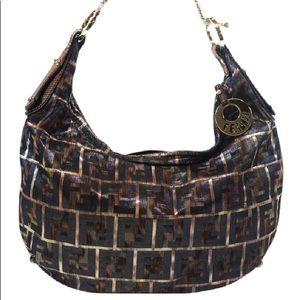 Fendi Zucca Chef Chain Hobo Shoulder Bag.